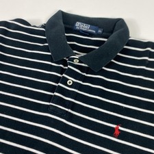 Polo By Ralph Lauren Polo Shirt Mens XL Black Stripe Pony Logo Short Sleeve