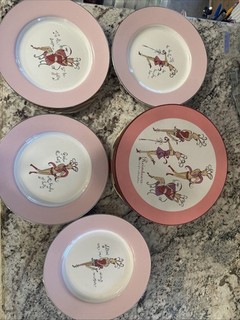 Rosanna Reindears set of 4 Salad plates in Box Christmas
