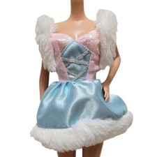 Barbie 1995 Skating Star Mini Dress Sateen Fur Trim Walmart Special Vtg #15510