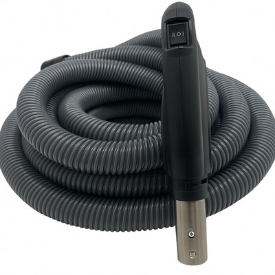 Universal Central Vacuum 35ft High-Volt Hose w/Direct Connect Plug,On-Off Switch