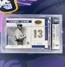 2003 Leaf Certified Materials Babe Ruth Game Worn Dirty Pants /13 Debut BGS 9