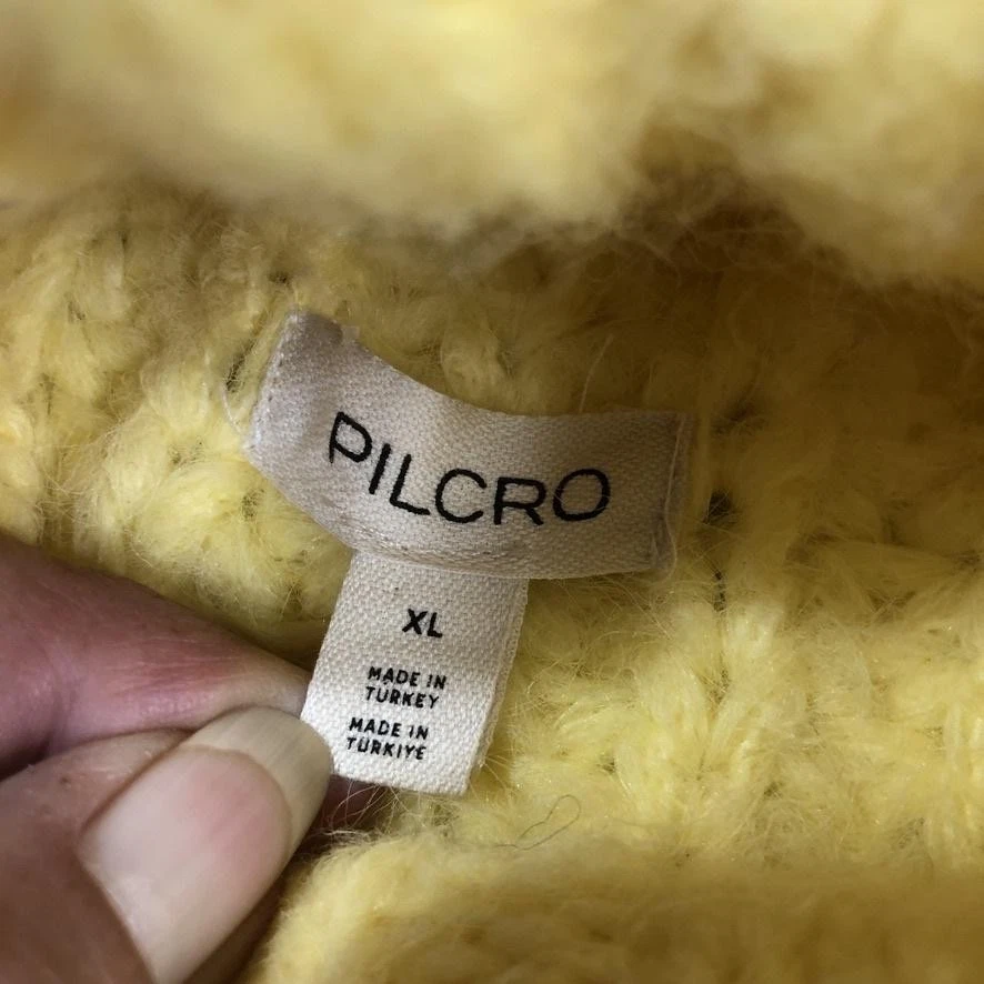 Pilcro Anthropologie Sweater Women XL Yellow Turtleneck Chunky Knit - Image 3 of 4