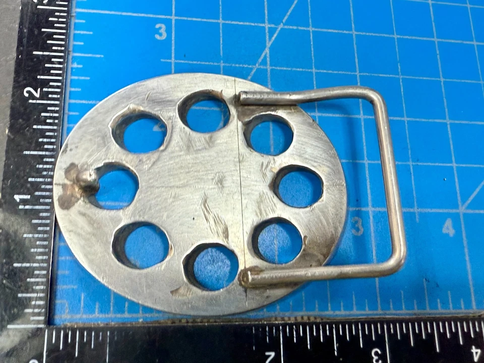 Ремень сварщика ремесленника искусства абстрактный открытый работы круги круглый серебристый цвет пряжка - Изображение 4 из 4