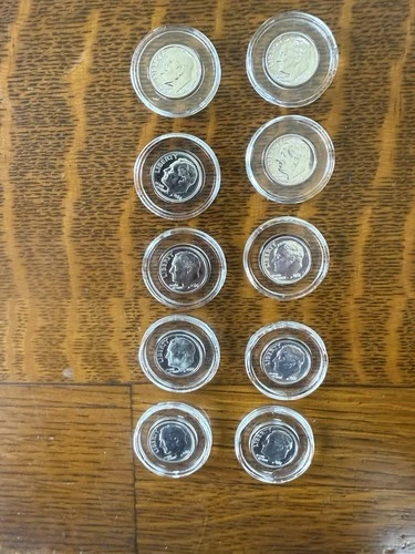 Silver Bu Roosevelt Dimes 5-1960 5-1961