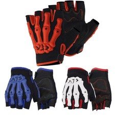 Motorcycle Gloves Fingerless Half Finger Anti-slip Skeleton Gloves for Men Women