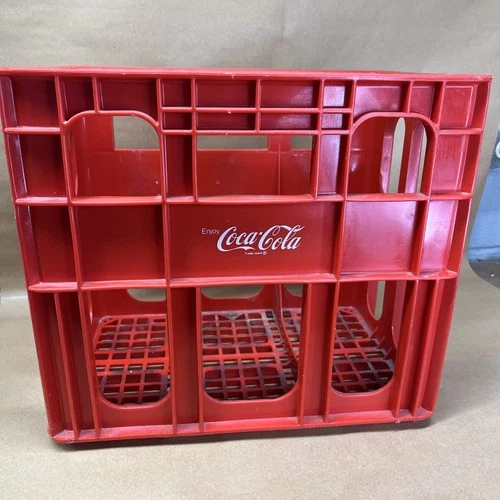Vintage Coke Coca Cola Crate 15”x13” six bottle 2L Plastic Red Carrier Delivery