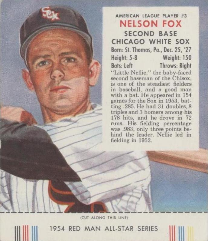 1954 Red Man Tobacco All-Star Team - American League Series Nellie Fox ...