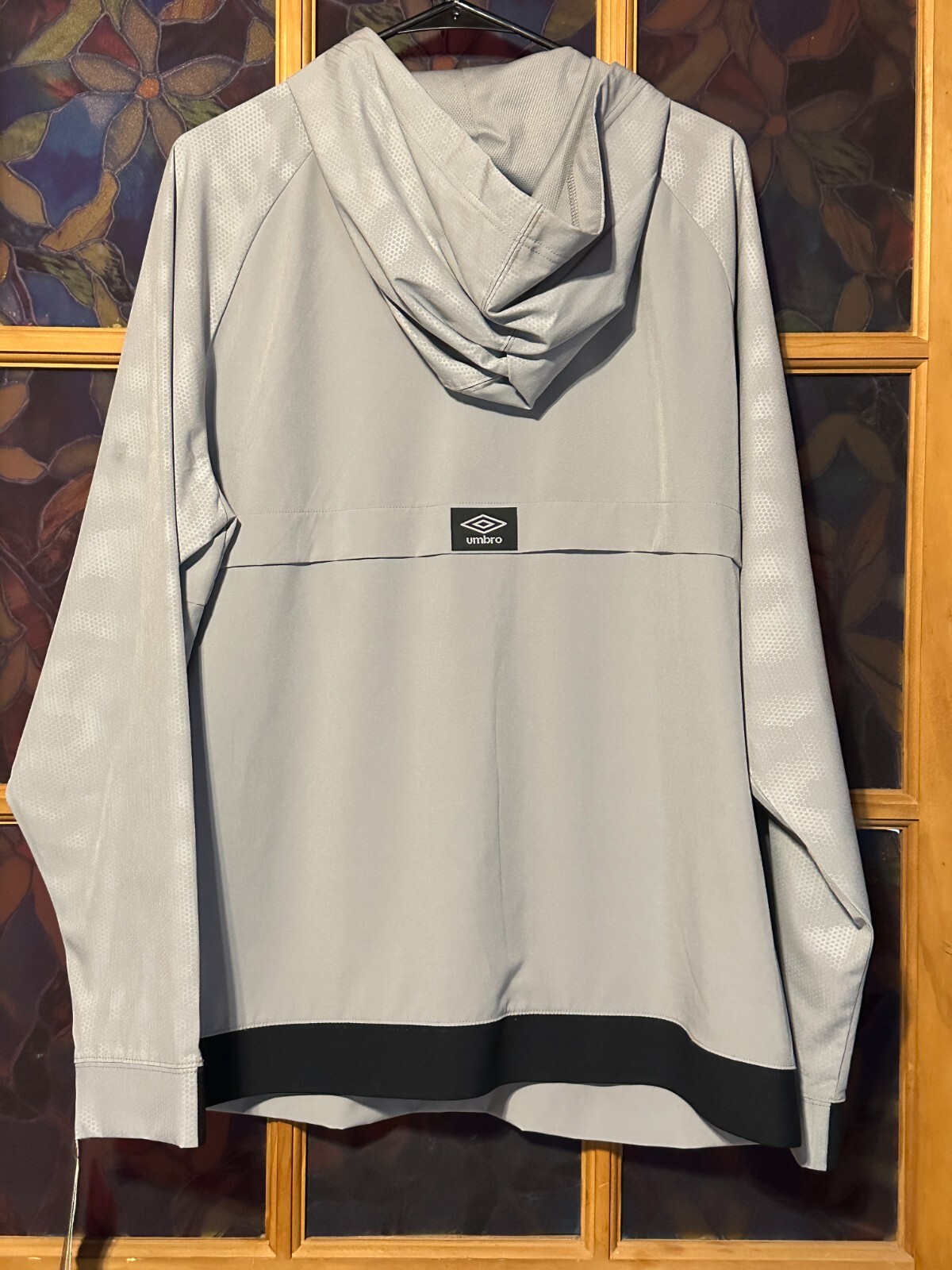 Umbro Manchester Grey Long Sleeve Quarter-Zip Hoodie Men's Size L