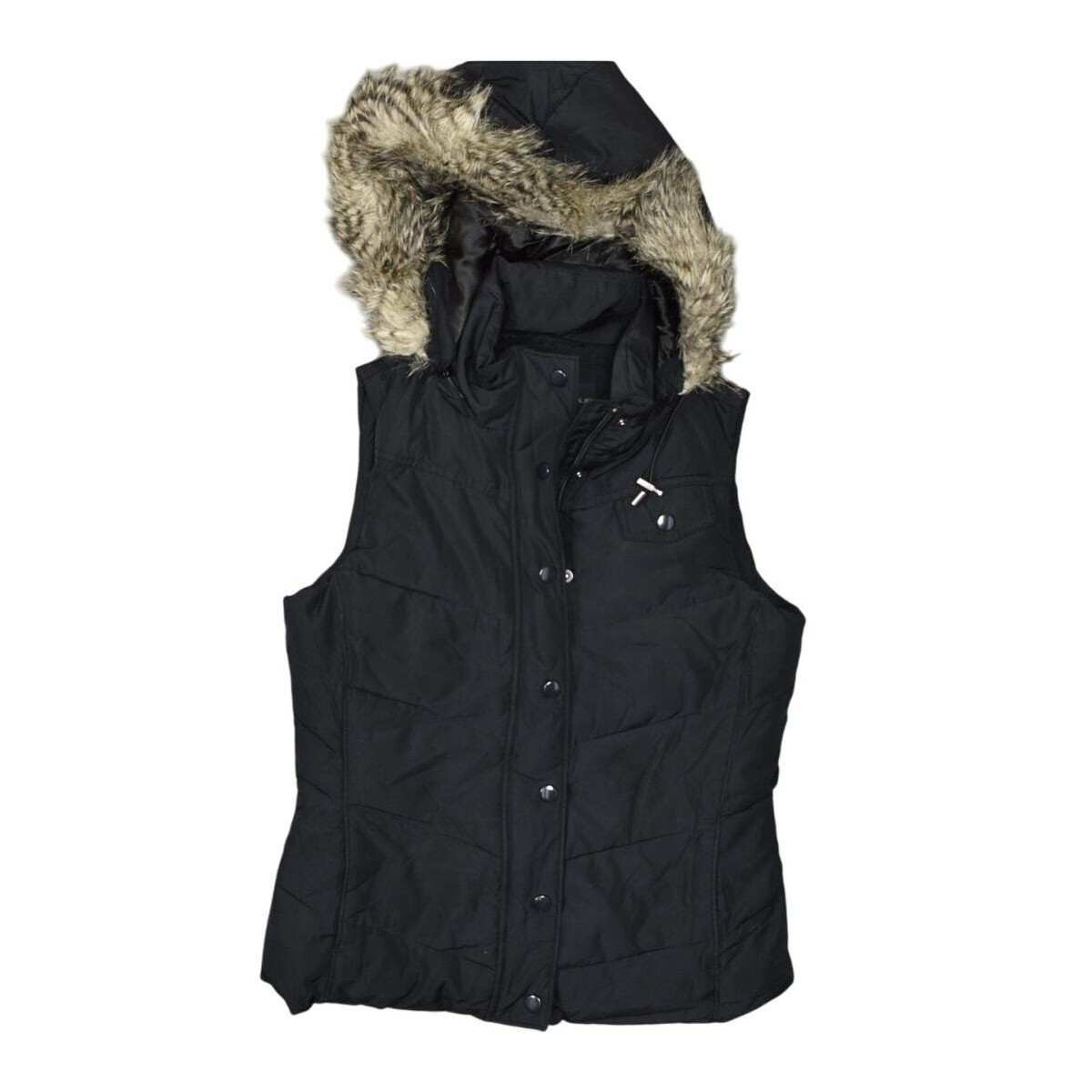 Banana Republic Black Puffer Vest XS Full Zip Solid Fleece Lined