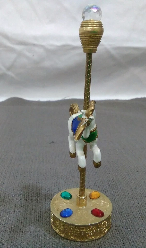 1986 Carousel Pewter unicorn saddled ride around spoontiques vintage unique  - Image 3 of 4