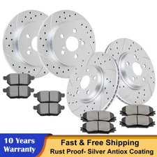 Front Rear Discs Rotor Brake Pads Fit 09-19 Toyota Corolla Matrix Pontiac Vibe