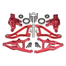 GPM Alum 7075 Front Knuckle Arms + Front Upper & Lower Suspension Arms Red : UDR