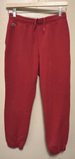 Lacoste Sport Jogger Pants Mens Boys' 16 Sweatpants Drawstring Cuff Pockets Red