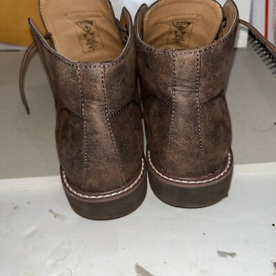 Guess Men\'s Brown Leather Boots Size 10 Guess Mens Brown With Zipper & Lace-Up Closure Rand Combat  main image 2