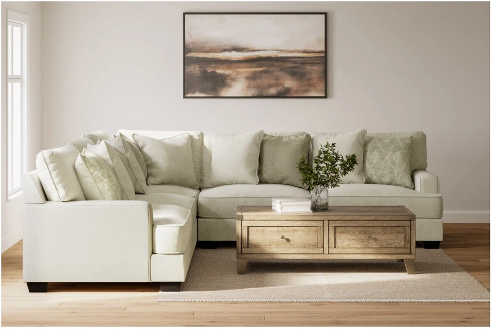 Ashley - Sofá seccional grande blanco 3 piezas salón (The Rawcliffe) Foto 4 de 4