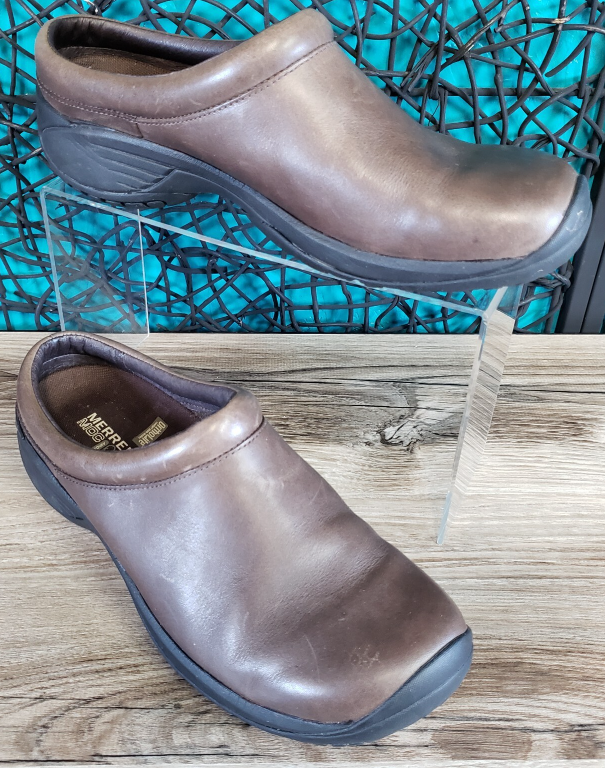 Scarpa zoccoli Merrell donna Encore Nova Mule in pelle marrone taglia 9 5 J66332