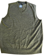 new Men's sweater vest size xl gray Merino Wool Blend ebony heather Club Room