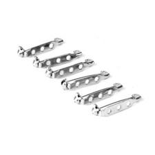 100x Stainless Brooch Pin Backs with Safety Catch Bar - 25mm