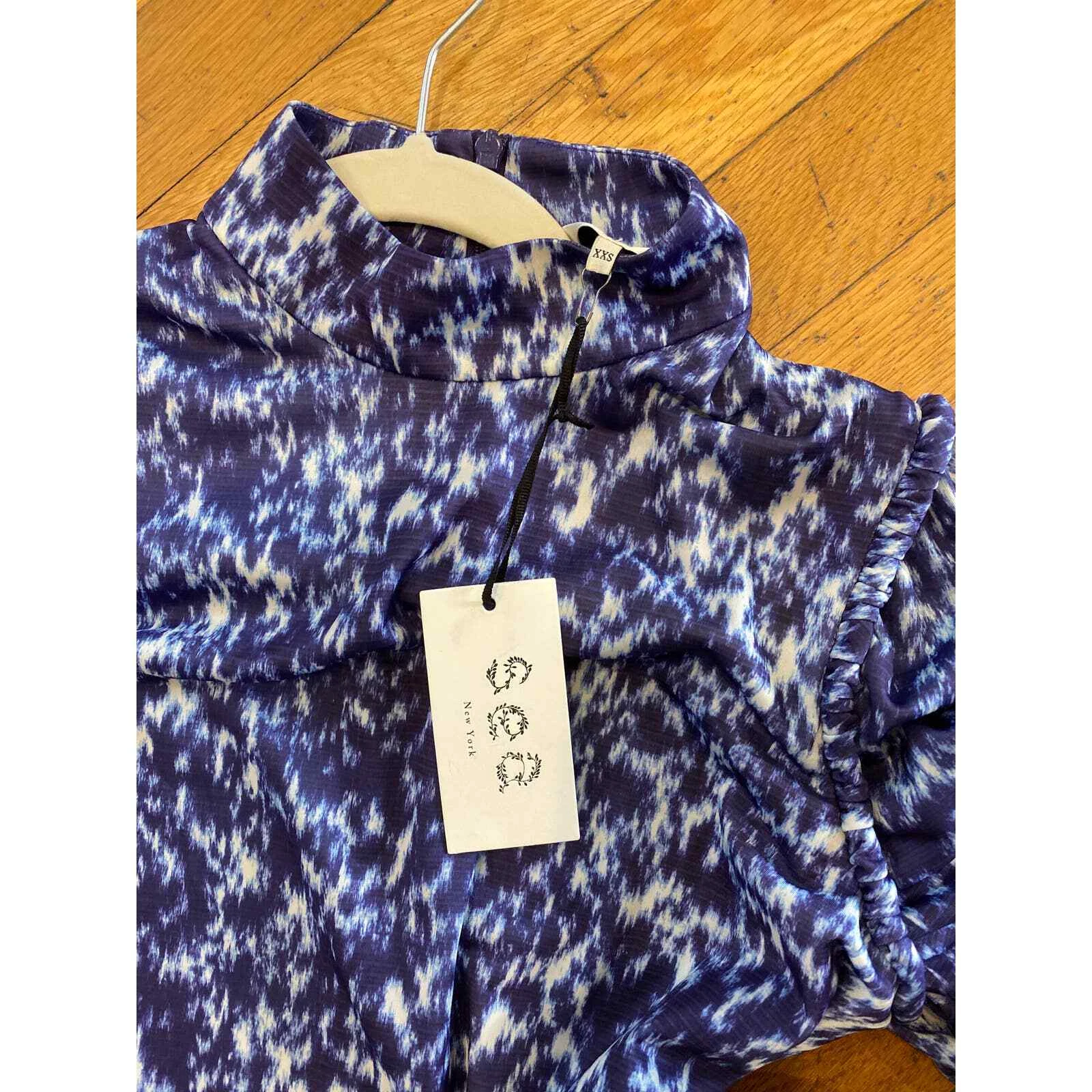 Abito nuovo con etichette Sea New York Celine Midi manica puff finto collo taglia XXS $345