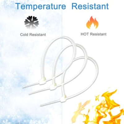 Aroono Cable Zip Ties 16 Inch | 25-Pack Black Nylon Self-Locking Wire Ties For Organization