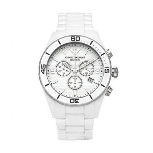 NEW GENUINE EMPORIO ARMANI AR1424 WHITE CERAMIC MENS WATCH - Picture 2 of 5