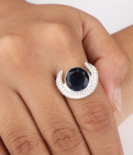 London Blue Topaz Gemstone 925 Sterling Silver Handmade Jewelry Ring For Love