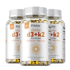 Vitamin D3+K2 Softgels 10000 IU - Immune Support Bone Health Anti-Inflammatory