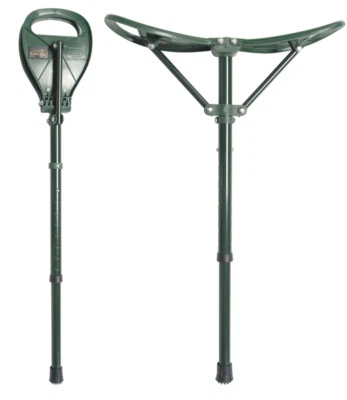 Bastón de asiento de tiro Linden Leisure Supaseat observador verde negro casquillo de goma