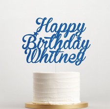 Personalised Cake Toppers, Custom Happy Birthday Any Age Name, 14 Colours