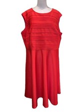 Dressbarn Orange Textured Sleeveless Fit & Flare Dress Women’s Size 18