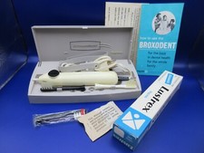 Vtg 60s Squibb Broxodent Electric Toothbrush Case 3 Heads Toothpaste WORKS