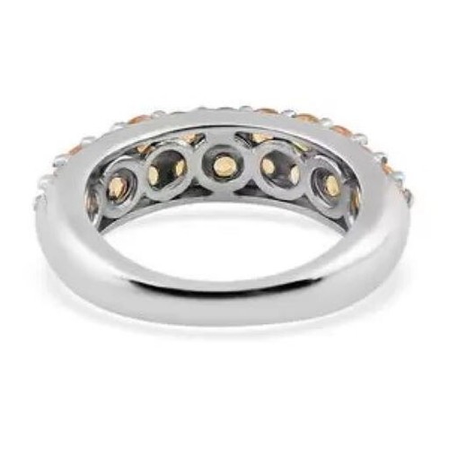 Premium Viceroy Spessartine Garnet Band Ring in Platinum Over SS 1.85 ctw Size 8 - Picture 5 of 6