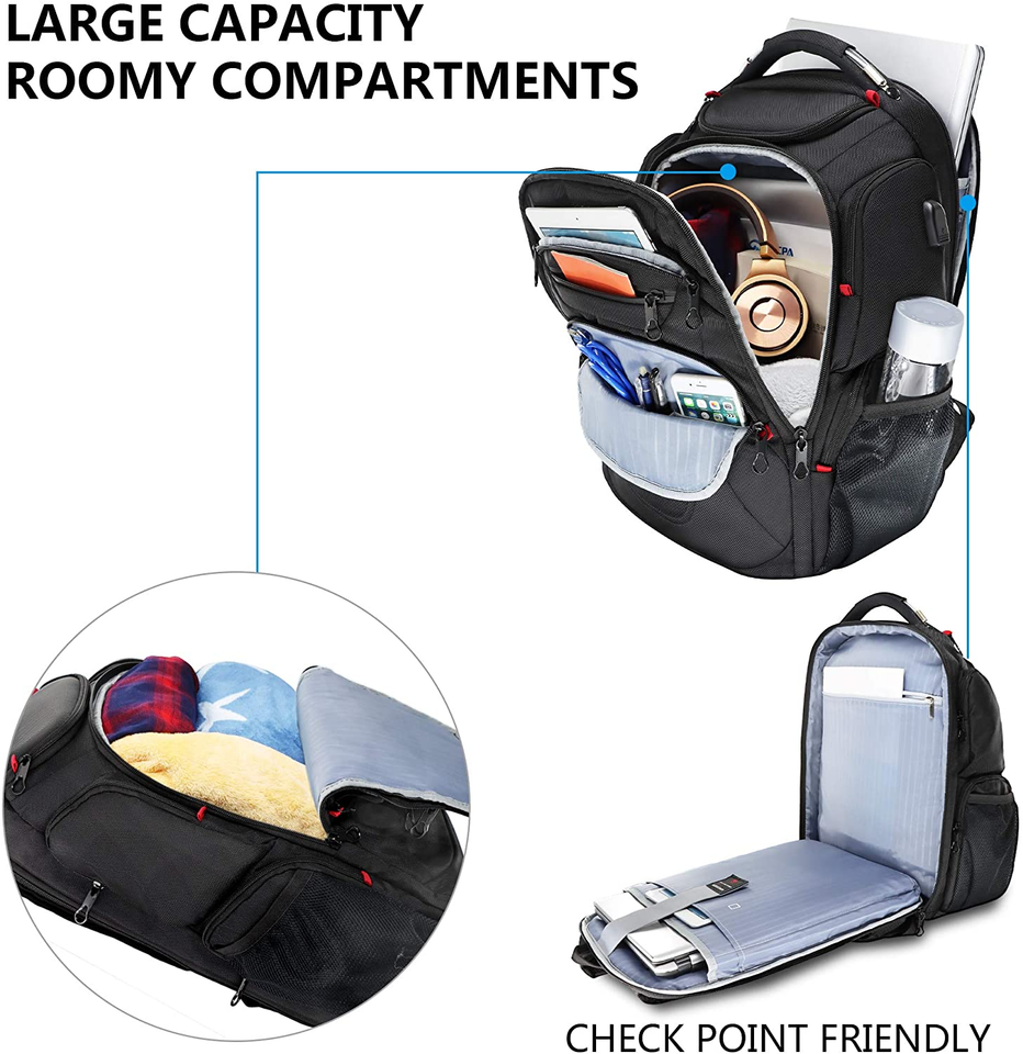 KROSER Travel Laptop Backpack 17.3 Inch XL Heavy Duty Computer Backpack