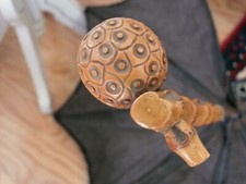 1860-70 Parasol Umbrella Bamboo Frame Carved Handle Repair Project as is