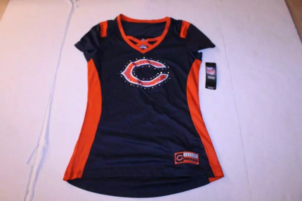 Women s Chicago Bears S NWT Jersey Shirt Bling Majestic
