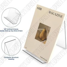 5pcs Acrylic Book Stand Without Ledge for Displaying Pictures, Books, Artworks