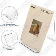 5pcs Acrylic Book Stand Without Ledge for Displaying Pictures, Books, Artworks