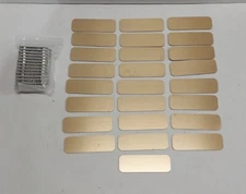 25 BLANK 1" X 3" GOLD NAME BADGE & MAGNET
