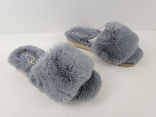 Sam Edelman Womens 5M Faux Fur Slippers Gray