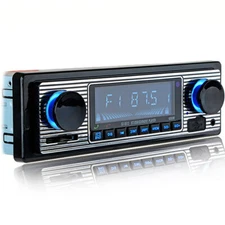 1 Din Car Stereo FM Retro Radio Player In-Dash Bluetooth MP3 USB AUX SD W/Remote