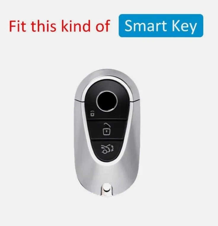For Mercedes C E S GLC EQS EQE Class Car Key Fob Cover Chain Case - Image 3 of 4