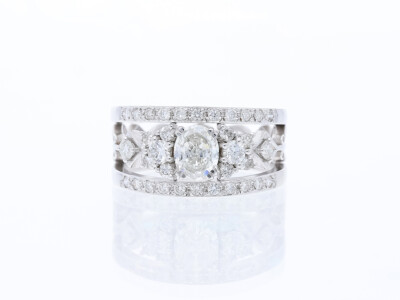 Gold Ring Brillanten Diamanten 1,35 ct. 750 Weißgold 18 Karat Deta Schmuck
