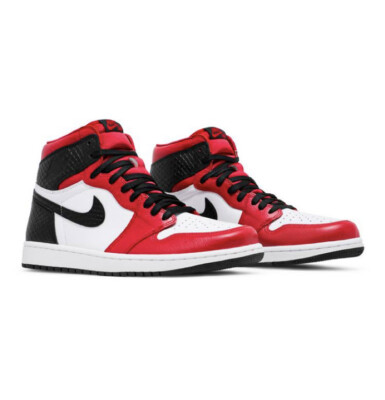 Nike Air Jordan 1 Retro High Satin Snake Red Womens Sz 9.5 / Men