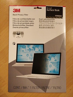 3M Blickschutz-Filter Black Privacy Filter für Microsoft Surface Book PFNMS001