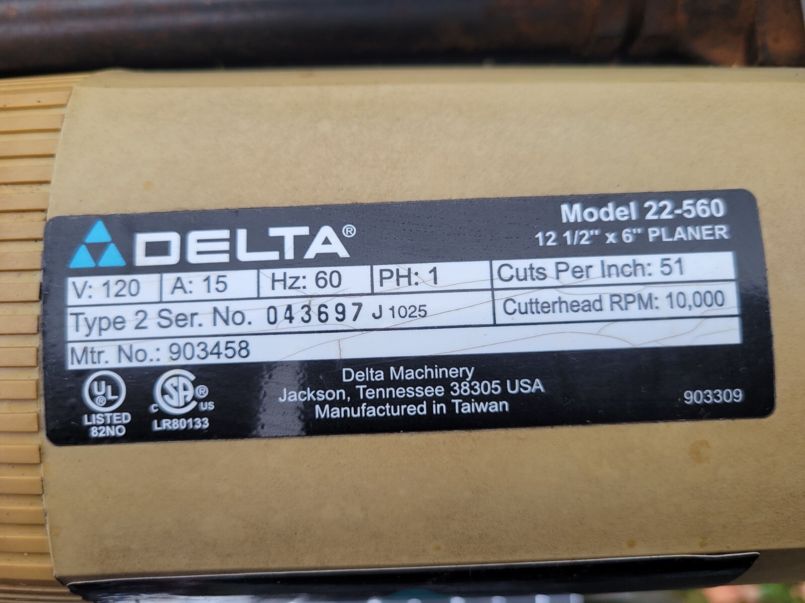 Runs Strong !! Delta Planer Model 22560 12 1/2” X 6”, Planer with