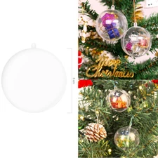 20X Clear Plastic Ball Baubles Sphere Fillable Christmas Ornament Craft Gift Box