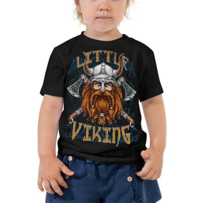 Little Viking Children's Black T-Shirt