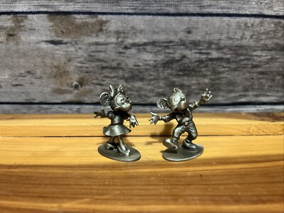 Hudson Pewter Disney Productions Mickey &  Minnie Mouse Dancing Figurine 655 654