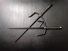 Ryukyu Black 18.9in 48cm ancient style Sai Karate ninja TURTLES Kobudo Japan New