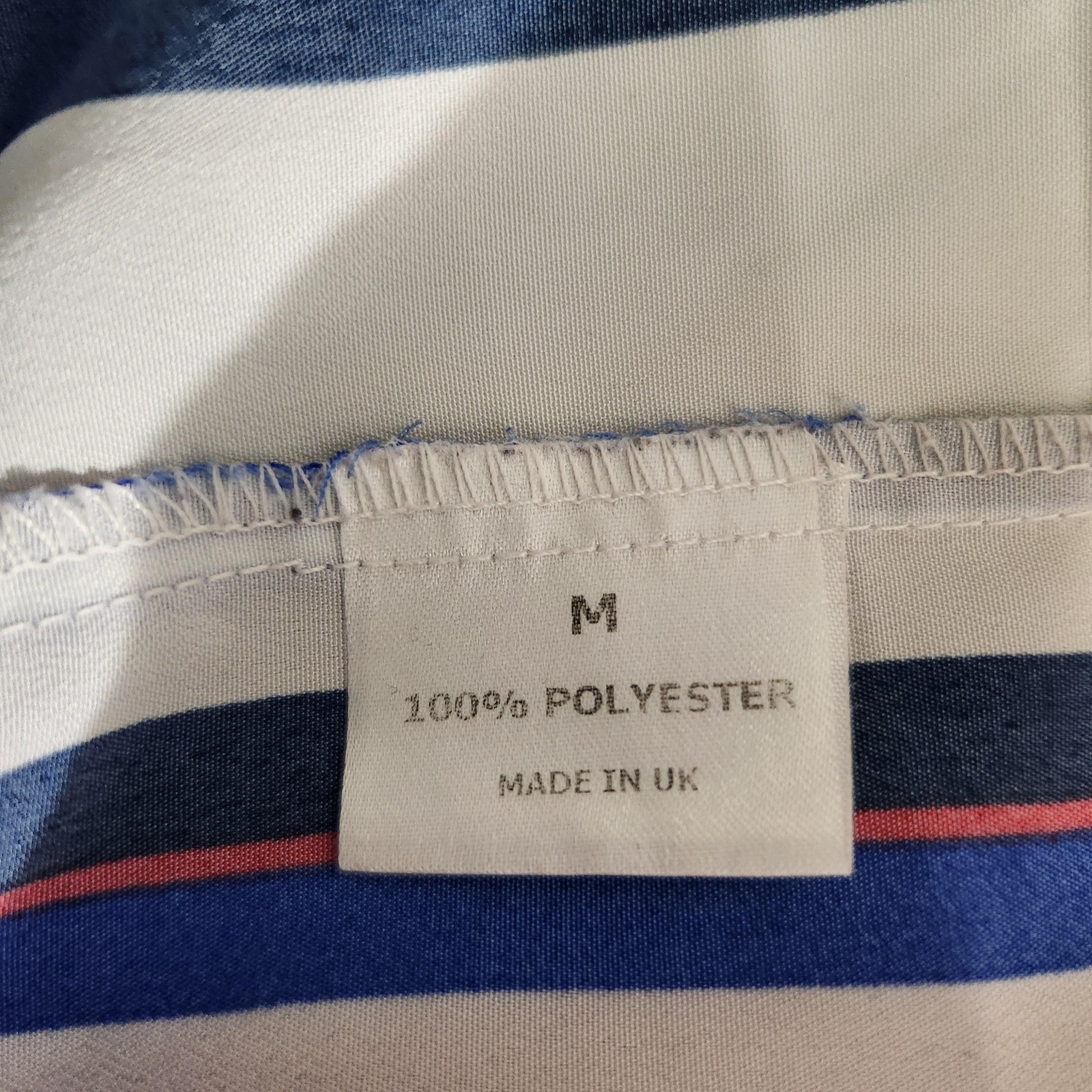 Reclaimed Vintage Shirt Mens Medium Red White Blue Striped Button Up Retro UK